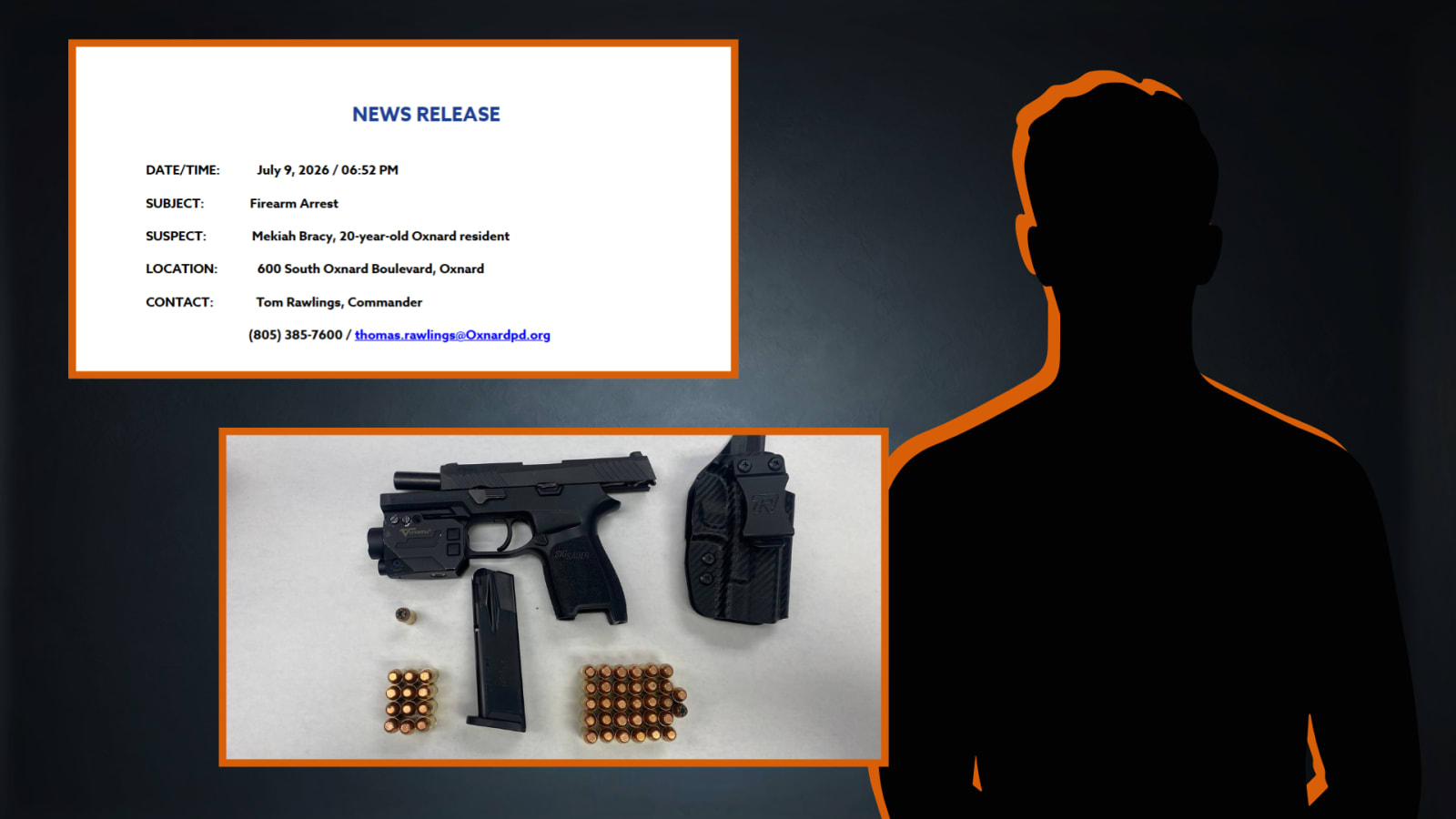 Oxnard man arrested after police find loaded gun with serial number removed