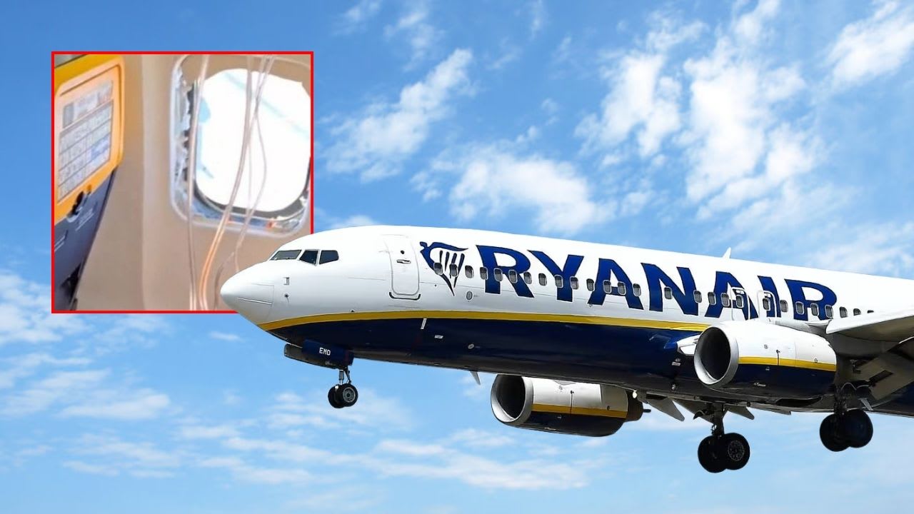 Debris Shatters Window on Ryanair Flight From Thessaloniki, Leaving Passenger Injured
