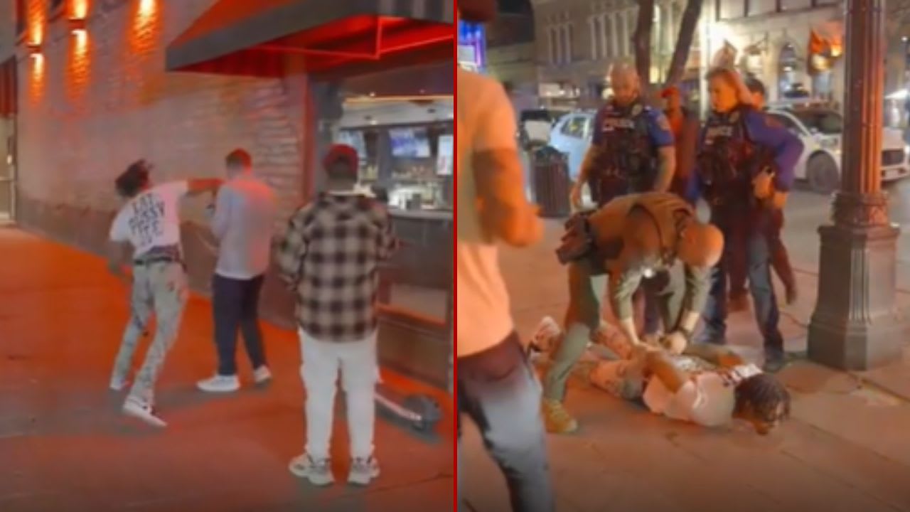 Man Swiftly Taken Down by Police After Punching Someone During Street Confrontation