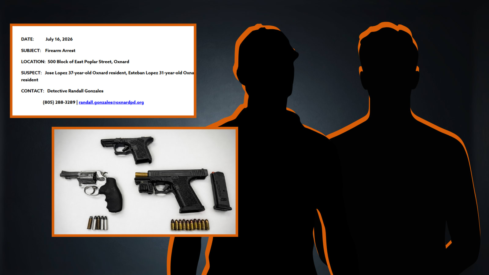 TWO ARRESTED AFTER OXNARD POLICE SEIZE GUNS AND AMMO DURING HOME SEARCH
