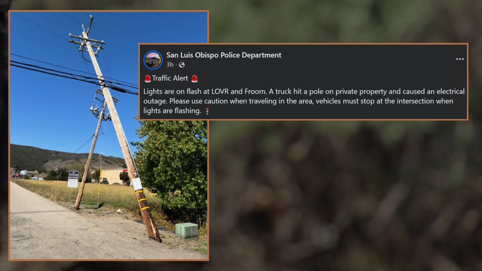 Truck Hits Utility Pole in San Luis Obispo, Cutting Power to Busy Intersection Signals