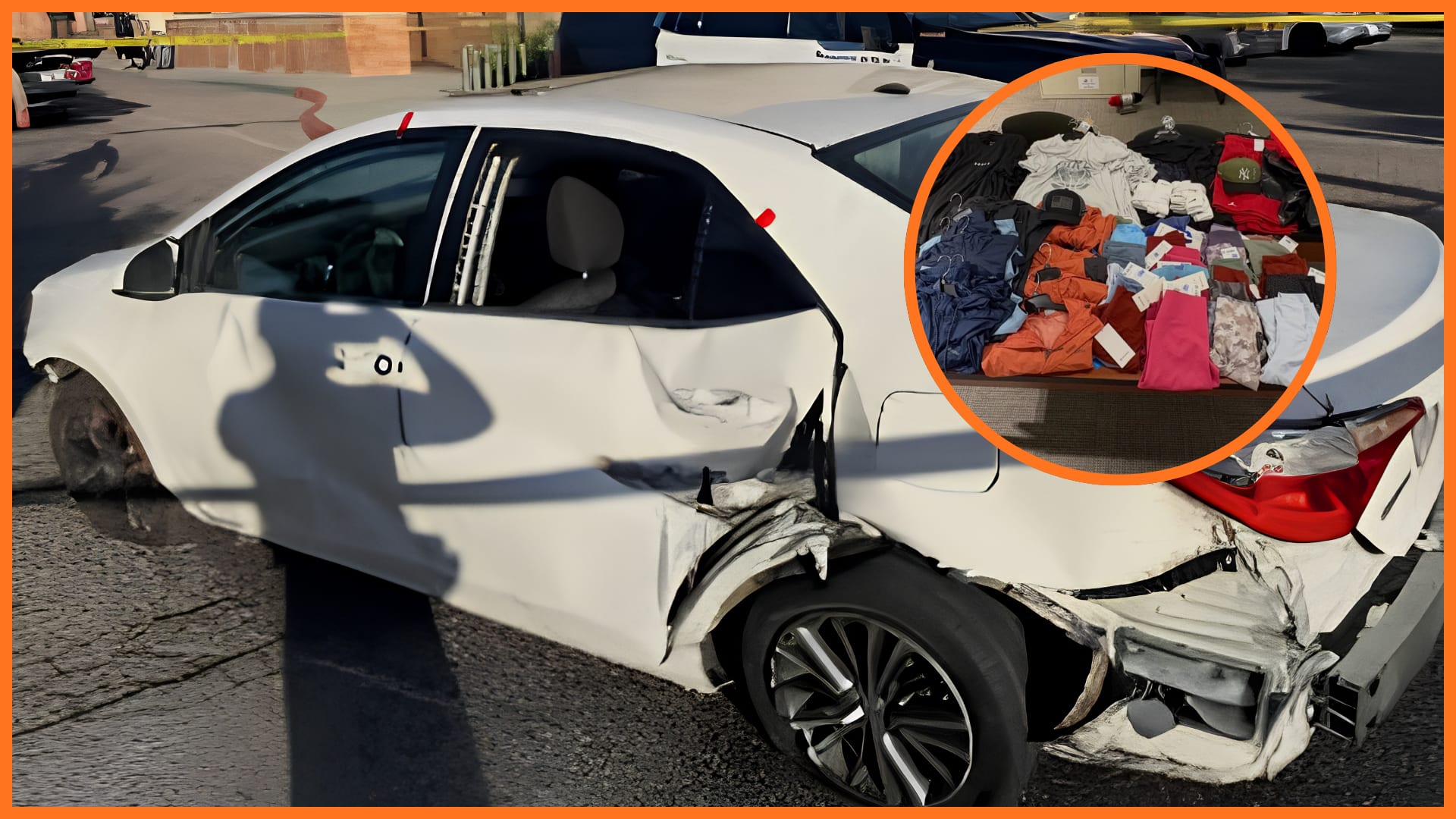 A shoplifter tried to outrun the police. He ended up crashing into a fire hydrant and hiding under a car.