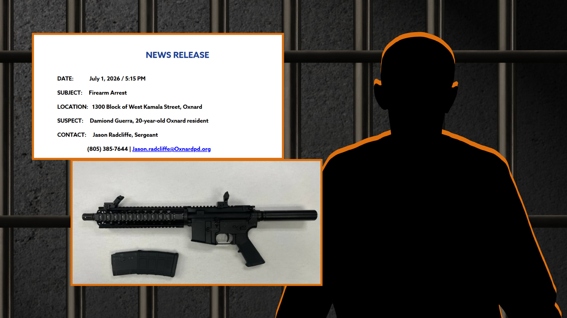 20-year-old Oxnard man arrested after police find short-barreled rifle during search warrant
