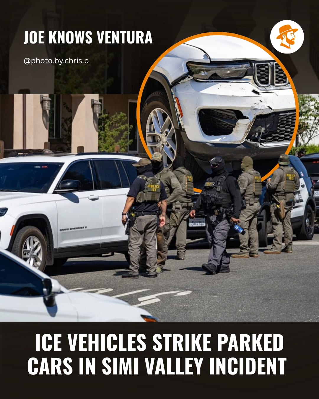 simi valley police respond to traffic collisions involving ice vehicles following federal operation