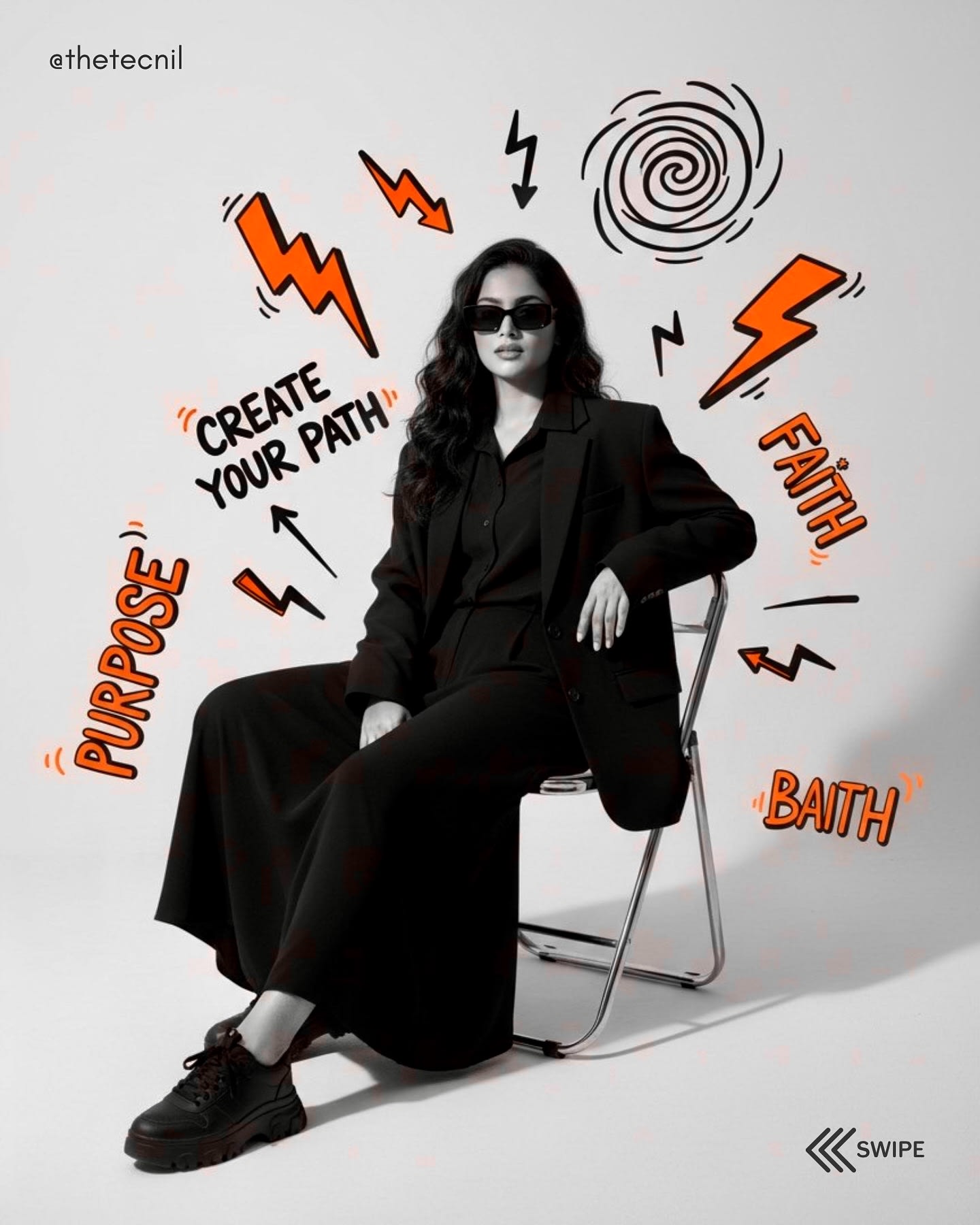Monochrome Graffiti Studio Portrait – in a photo studio, AI image made with ChatGPT