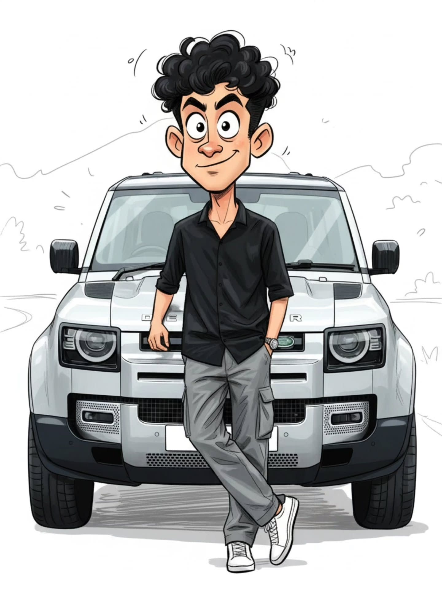 Funny Sketch Cartoon Portrait, AI image made with ChatGPT