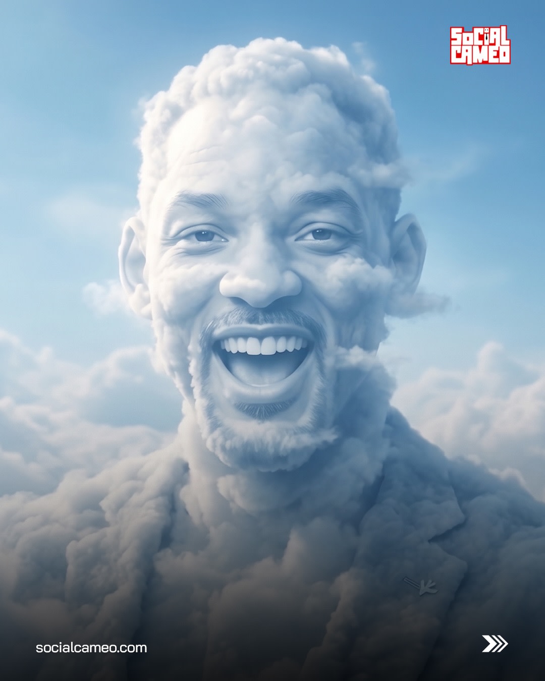 Dreamy Cloud Face Portrait, AI image made with ChatGPT