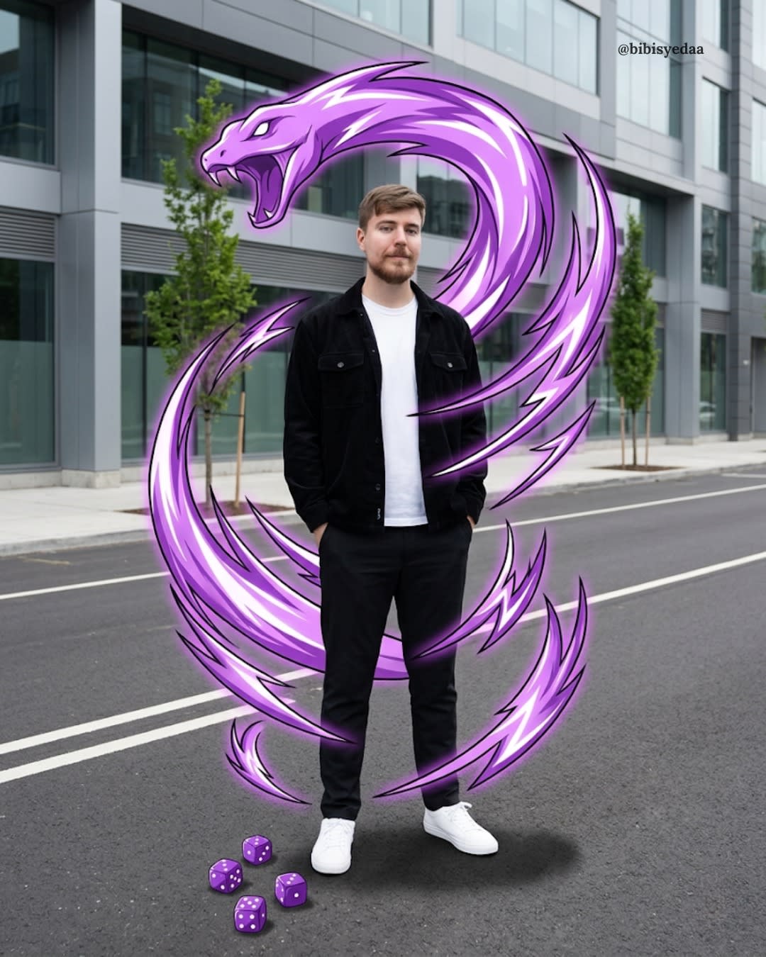 Cinematic Anime Aura Street Portrait – man in a jacket in a city street, AI image made with Nano Banana Pro