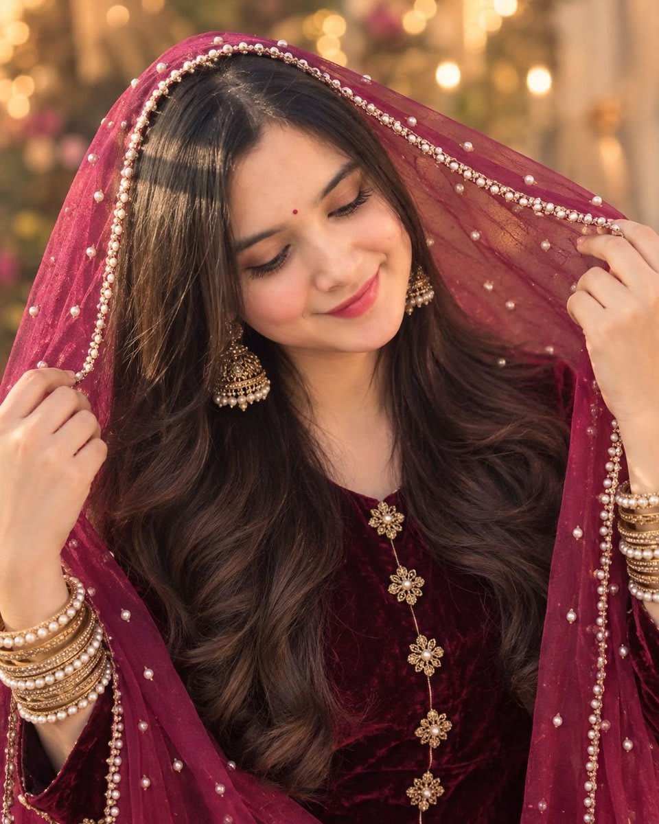 South Asian Woman Selfie – woman in a kurta, AI image made with Nano Banana Pro