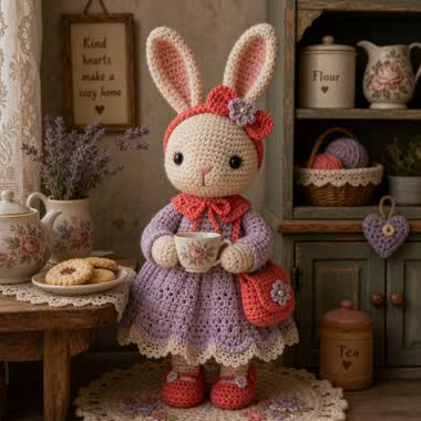 Cozy Crochet Character Doll, AI image made with Nano Banana Pro