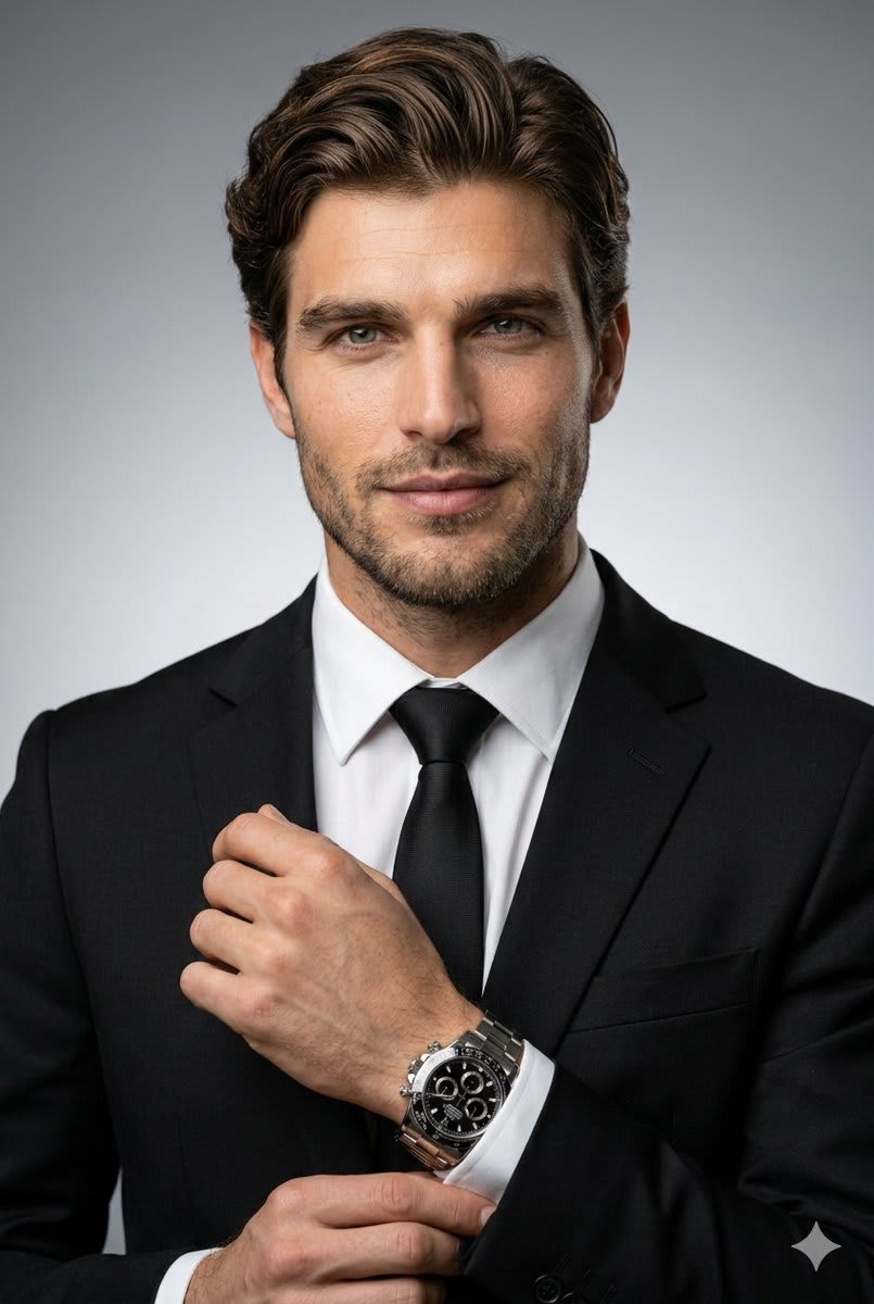 Ultra-Realistic Corporate Headshot – man in a suit in a photo studio, AI image made with Nano Banana Pro