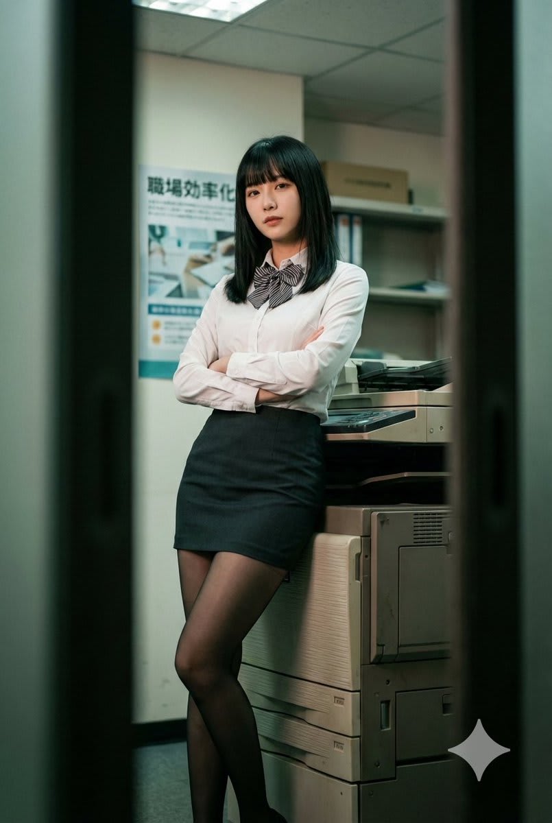 Cinematic Office Portrait – woman in an office, AI image made with Nano Banana Pro