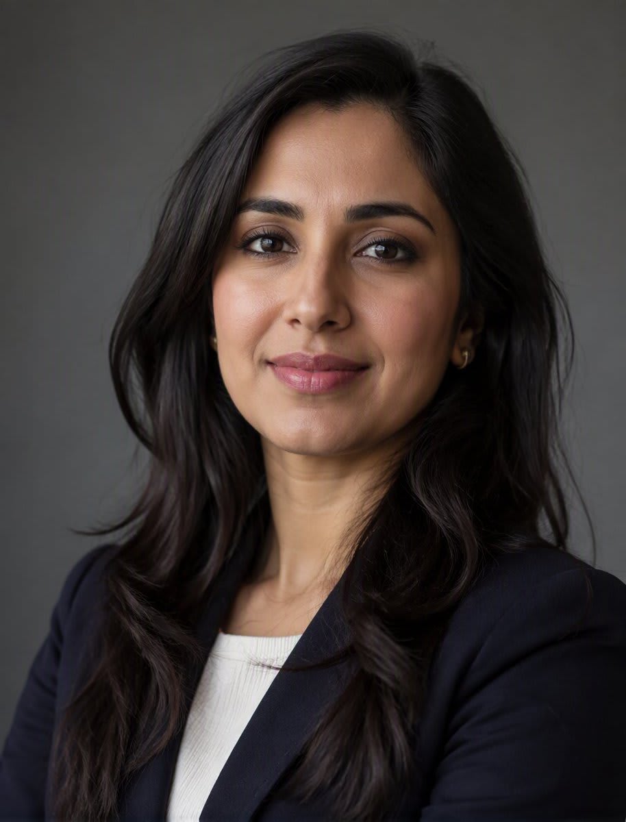 Professional Female Portrait Headshot – woman in an open field, AI image made with Nano Banana Pro