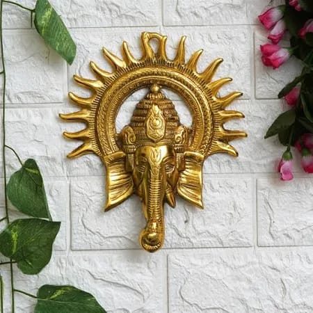 Crafted Golden Ganesh.