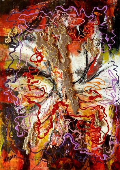 La danse rituelle du feu-Manuel de Falla - Tecnique mixte - 40 x 70.JPG