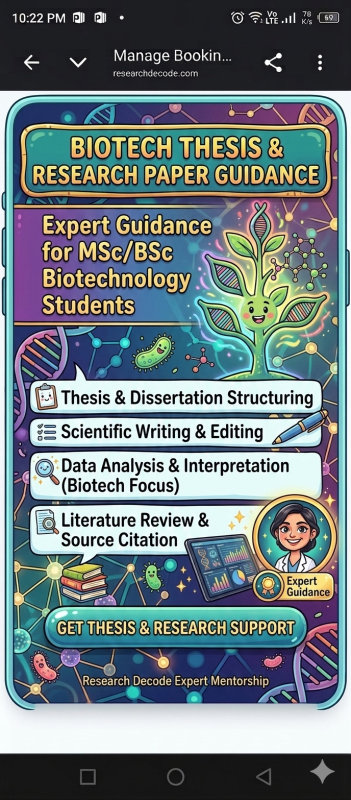 Biotech Thesis & Research Paper Guidance - Research Decode Consultancy Cover Image