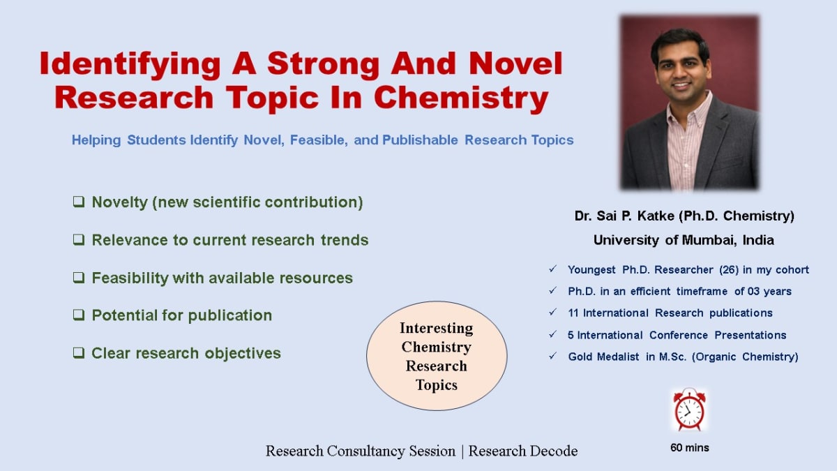 Identifying A Strong And Novel Research Topic In Chemistry - Research Decode Consultancy Cover Image