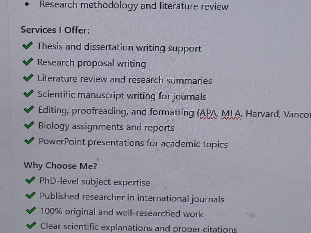 Academic Writing & Thesis Support | Biology | Biotechnology | Life Sciences - Research Decode Consultancy Cover Image