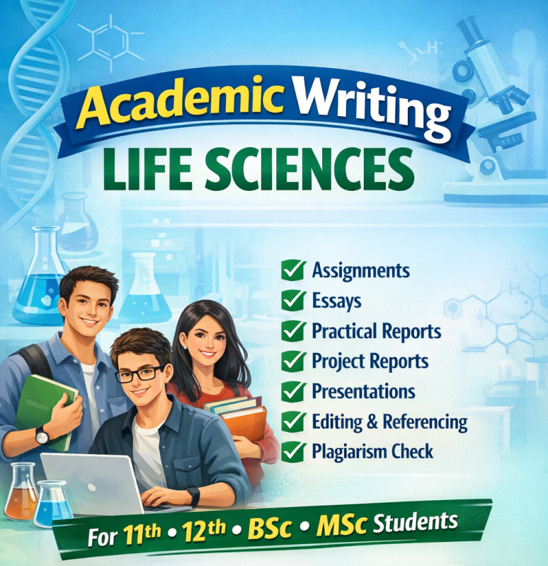 Academic Writing Services – Life Sciences (11th, 12th, UG, PG) - Research Decode Consultancy Cover Image
