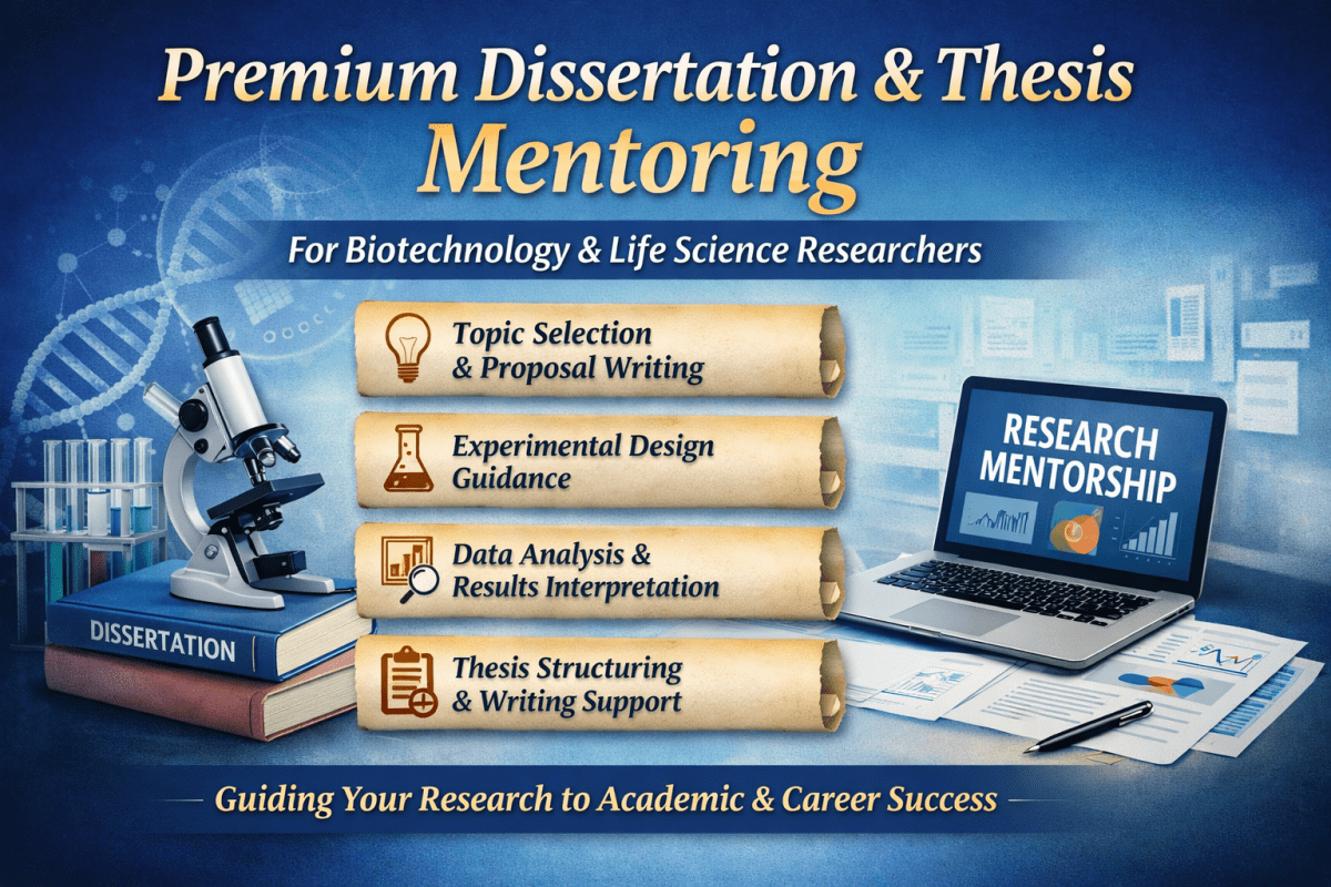 Premium Dissertation & Thesis Mentoring for Biotechnology and Life Science Researchers - Research Decode Consultancy Cover Image