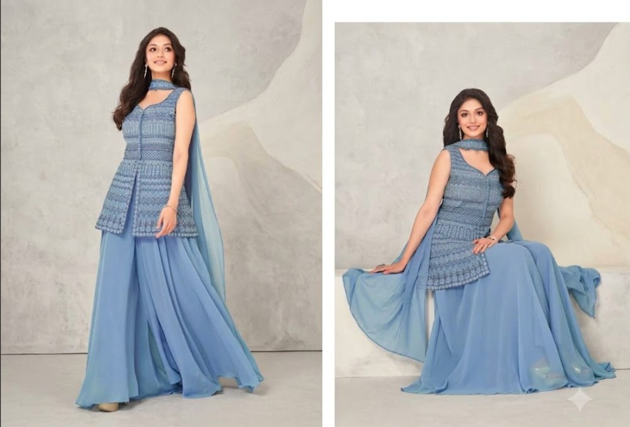 The Azure Horizon Sharara Set