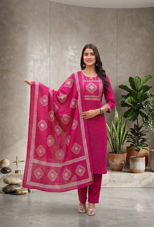The Magenta Motif Kurta Set