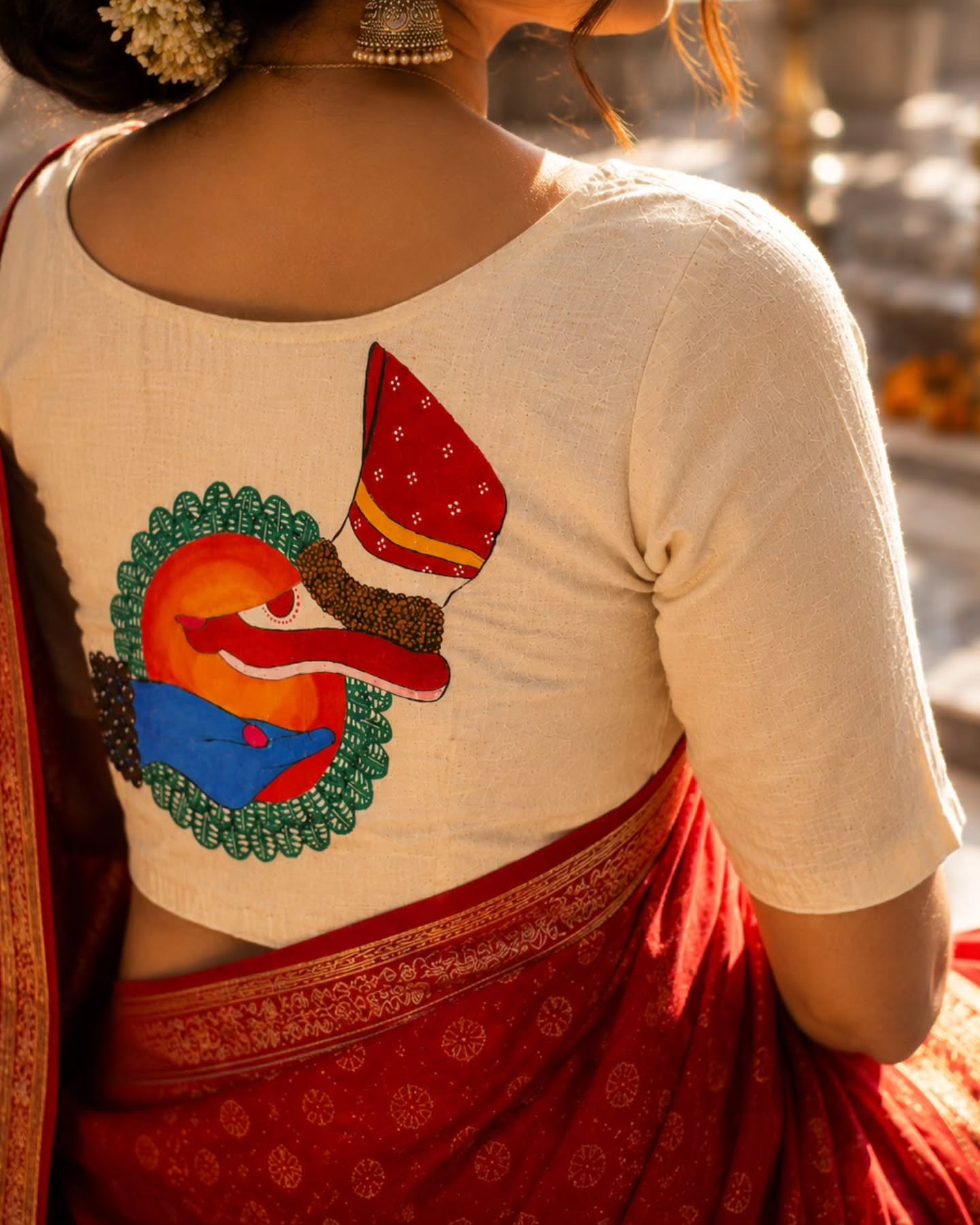 Shiv & Shakti Hand-Painted Khadi Blouse