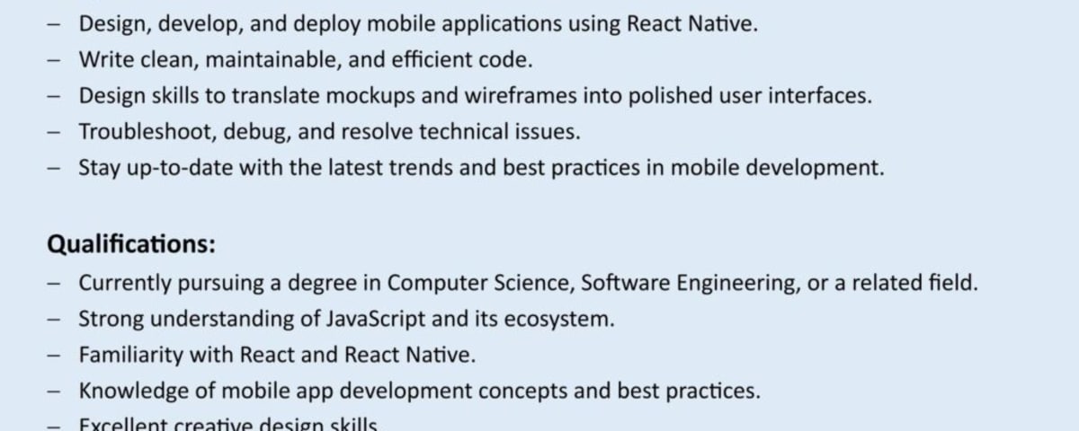 Software Engineer – Internship