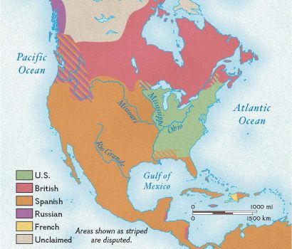 Map Of North America 1800 North America In 1800 | National Geographic Society