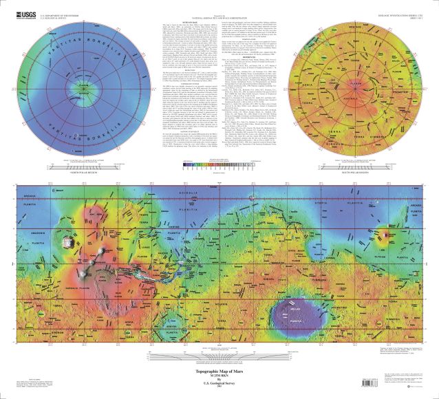 Labeled Map Of Mars Martian Map | National Geographic Society