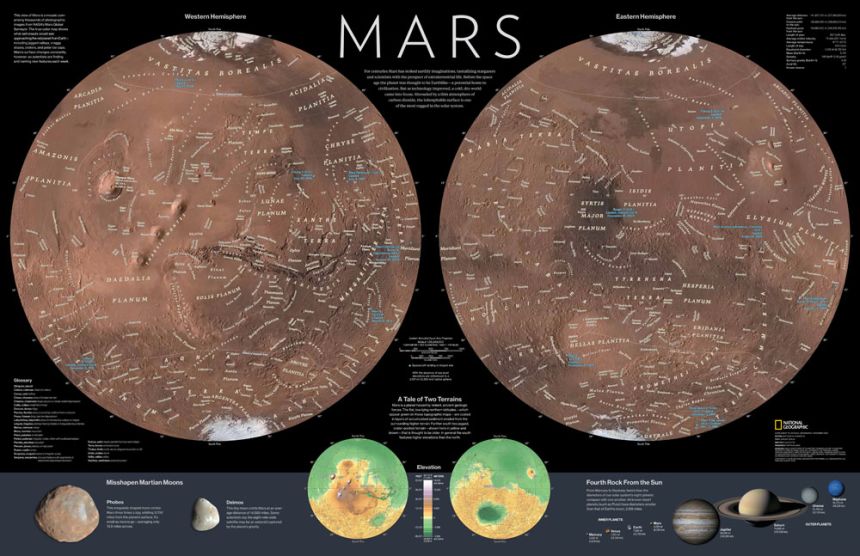 National Geographic Mars Map Mars | National Geographic Society