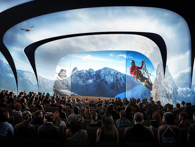 Rendering of the Grosvenor Auditorium at the National Geographic Museum.