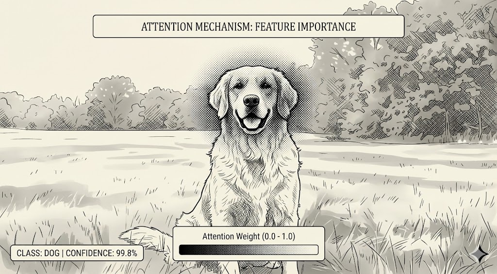 Attention map of a dog