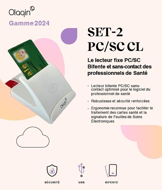 Vue 3 de Lecteur Carte Sesam Vitale
