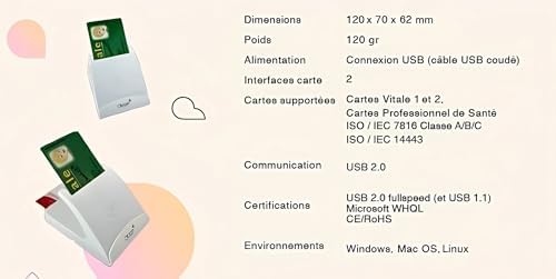 Vue 5 de Lecteur Carte Sesam Vitale