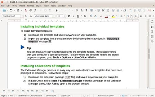 Vue 2 de Libreoffice Edition Familiale Et