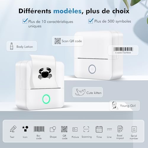 Vue 5 de Lovcoyo Imprimante Etiquette Autocollante