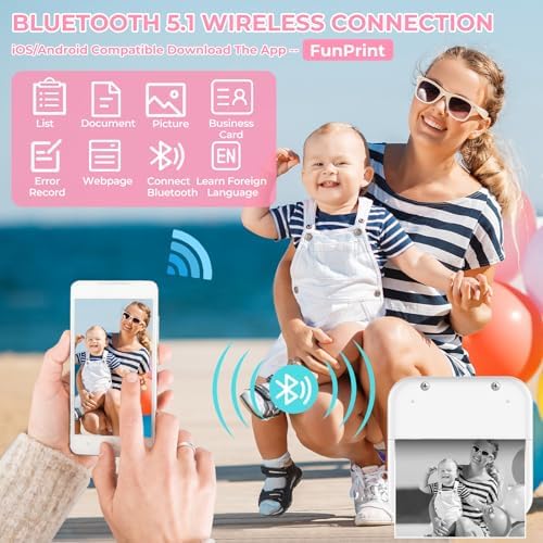 Vue 6 de Cianbifn Mini Imprimante Autocollant