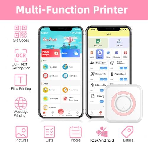 Vue 7 de Cianbifn Mini Imprimante Autocollant