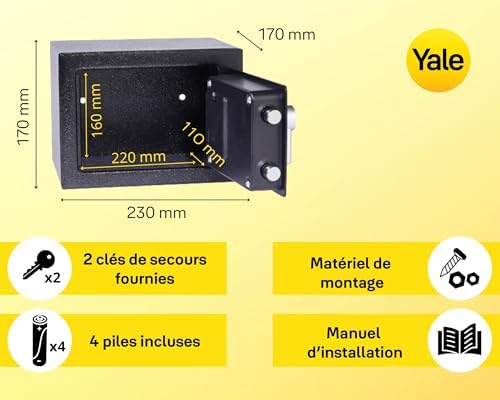 Vue 3 de Yale Coffrefort Electronique Compact