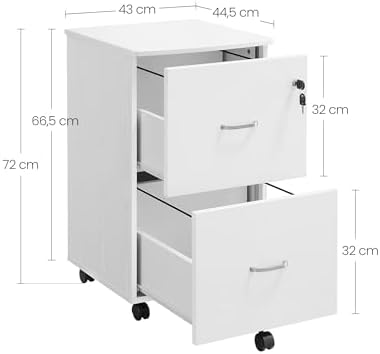 Vue 3 de Vasagle Caisson Mobile Classeur