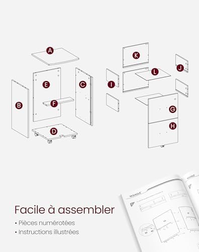 Vue 6 de Vasagle Caisson Mobile Classeur