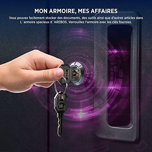 Vue 3 de Arebos Armoire De Bureau