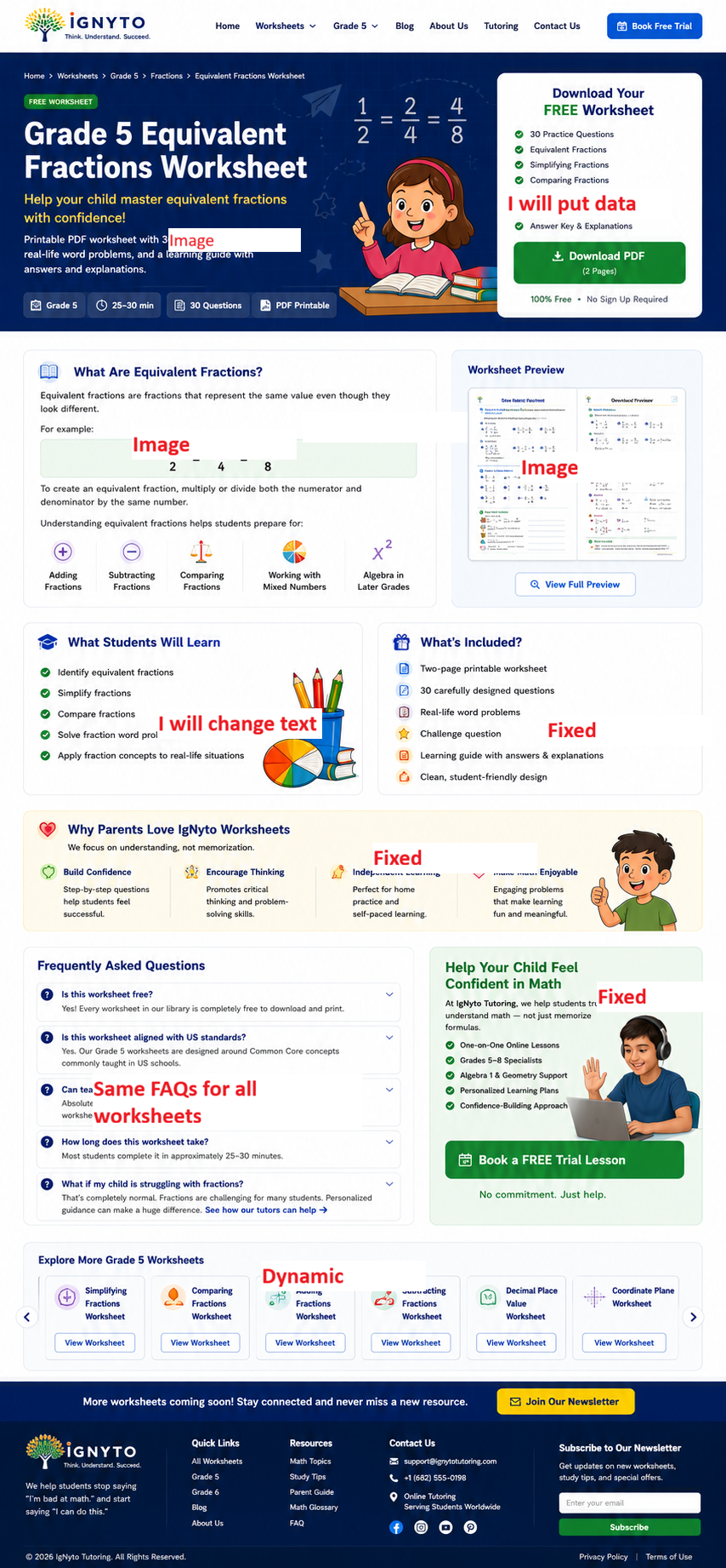 Equivalent Fractions | Free Math Worksheet | Ignyto Tutoring | Ignyto ...