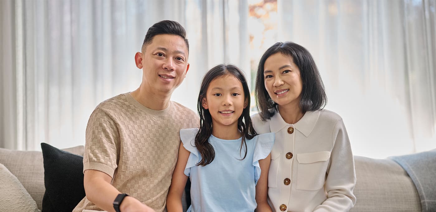 Breast cancer survivor Carmen Hou and her family