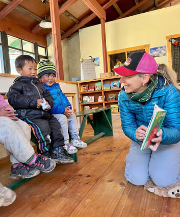 Heather Geluk volunteering at the village of Phortse, Nepal