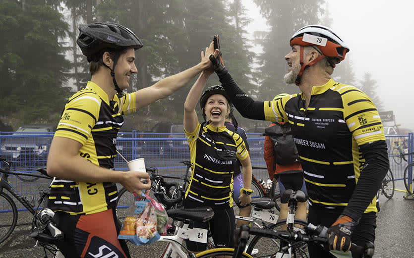 Enthusiastic riders at the Cypress Challenge event to support pancreatic cancer research