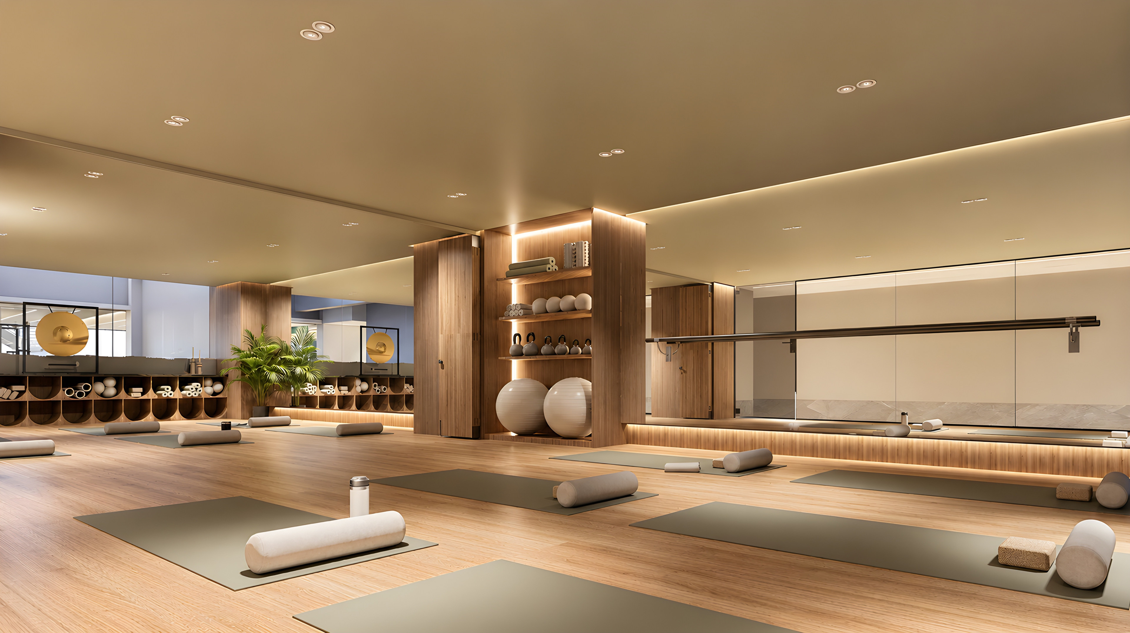 Render of the Acres 2 yoga and pilates room