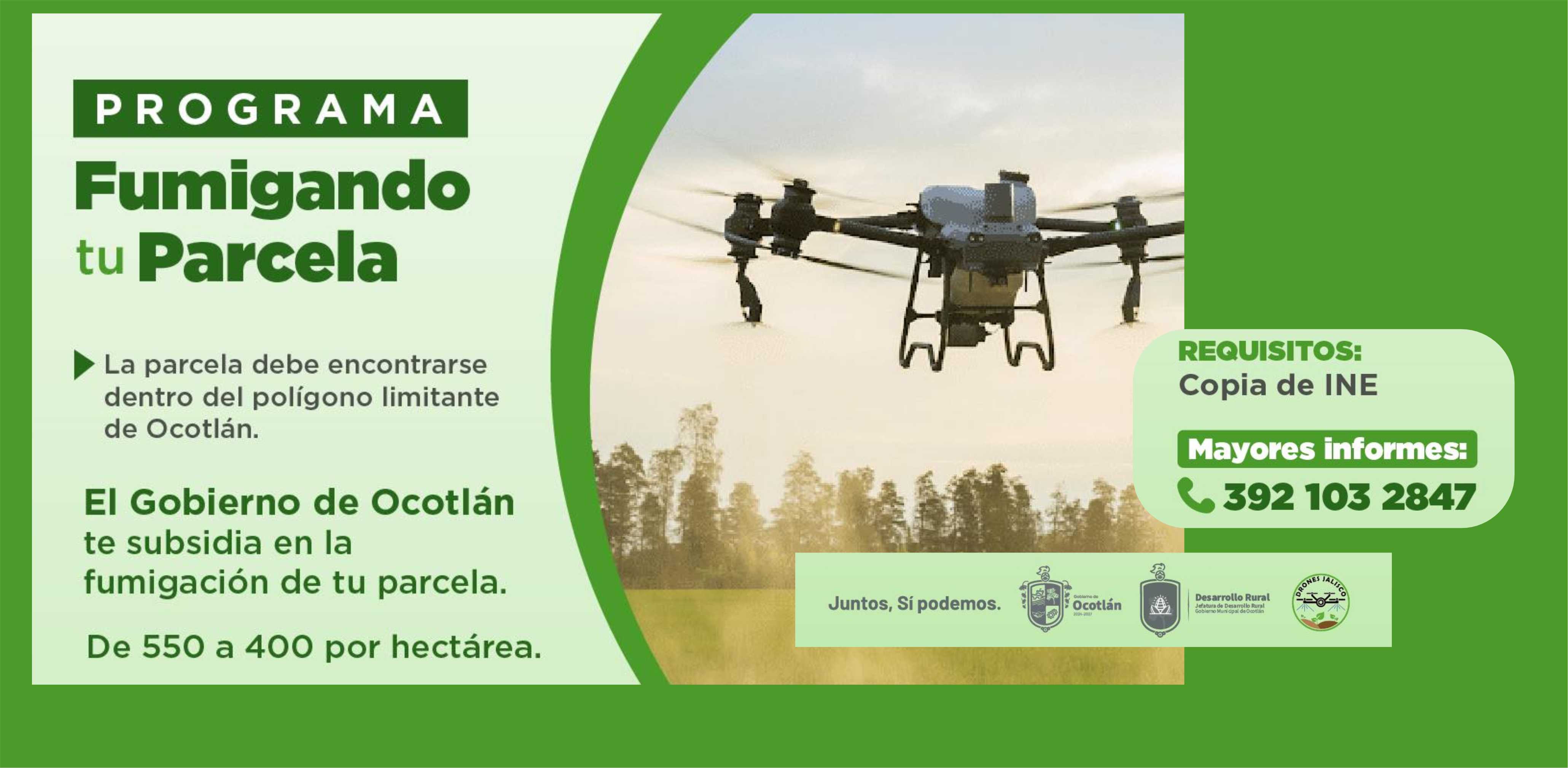 El Gobierno de Ocotlán te apoya con el programa “Fumigando tu Parcela