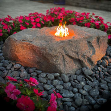 Large Faux Fire Stone with Propane Burner Kit